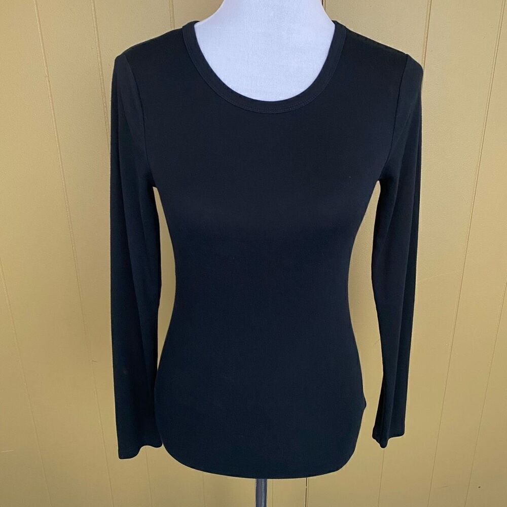Gap women XS Crewneck Longsleeve fitted shirt black